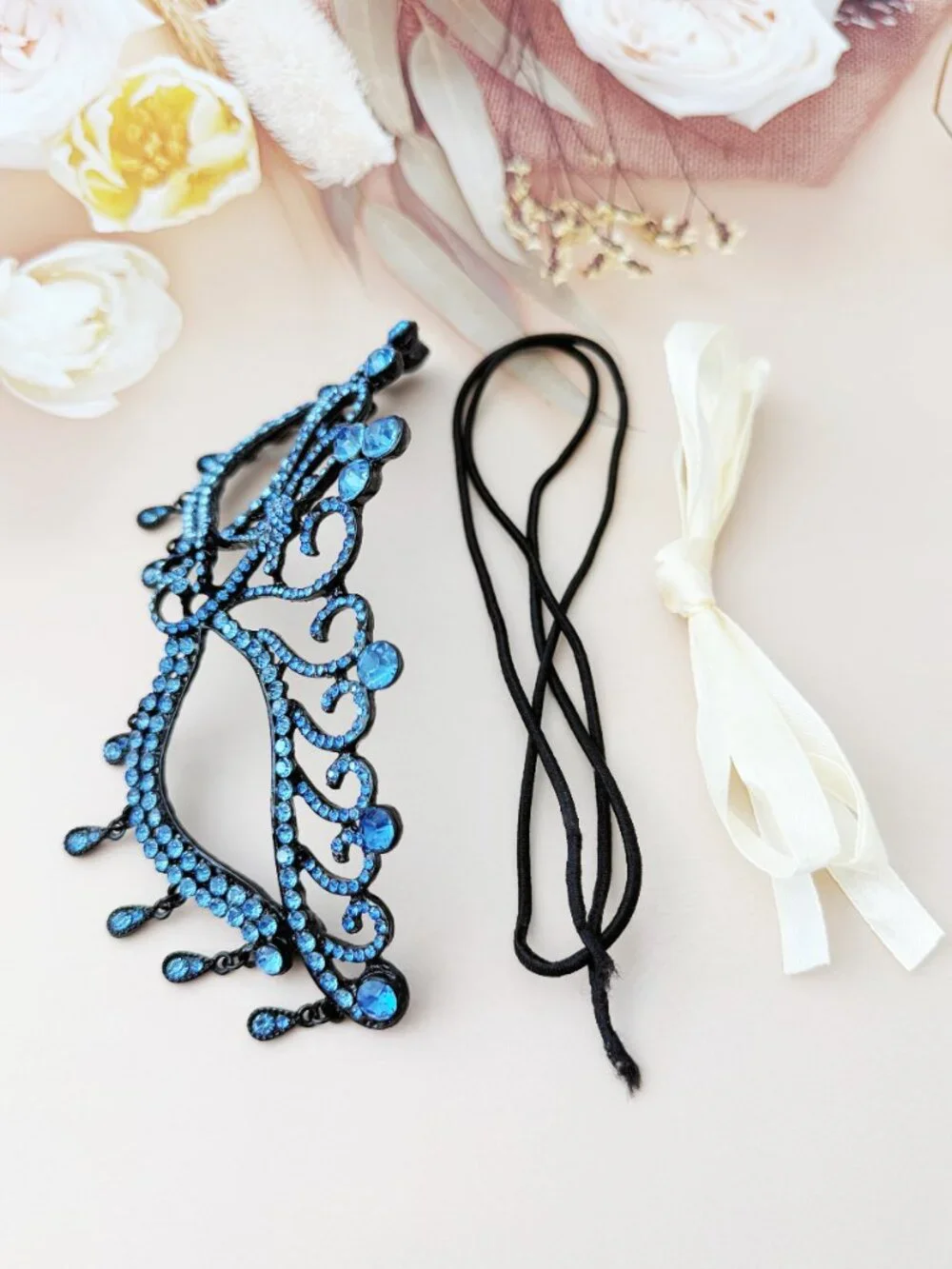 Sapphire Masquerade Mask, Crystal Eye Mask, Prom Ball Mask, Mardi Gras Mask